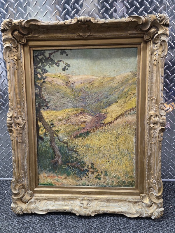Painting by the American impressionist artist Theodor Robinson. Landscape. 1889.