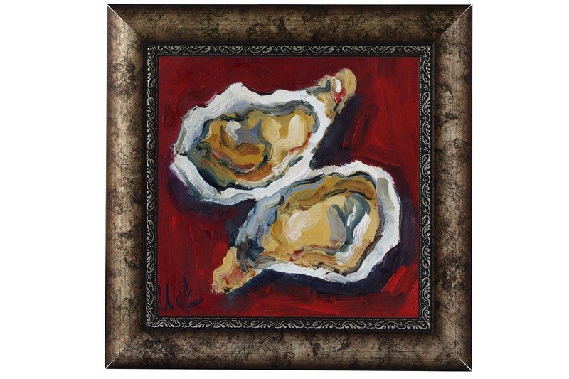 Oyster Oil Painting Shell Original Wall Art Seashell Paintings Pearl Seafood Art