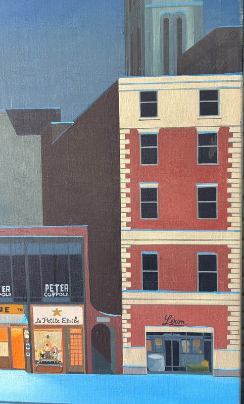 La GouLue, Madison Ave. NYC, oil on linen, charming painting, unsigned gallery