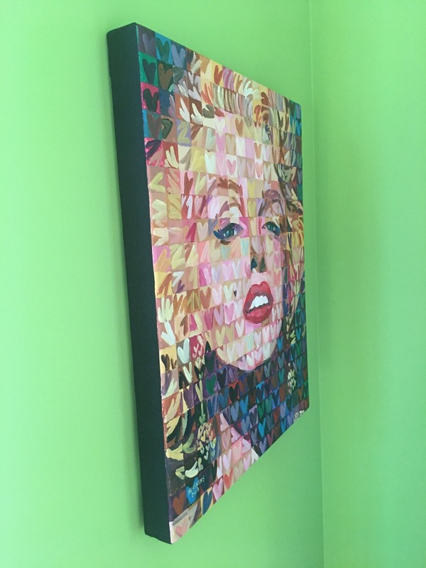 RANDAL HUISKENS,MARILYN MONROE,ORIGINAL,HOMAGE TO ANDY WARHOL & CHUCK CLOSE,WOW! gallery