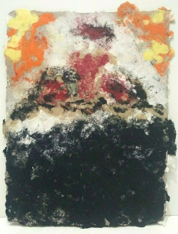 1990’s ABSTRACT LANDSCAPE «FALL MIST» W/C L SALANDER Sd Infamous Artist/Dealer