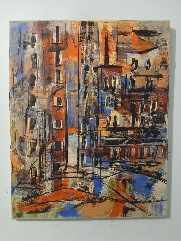 original abstract acrylic painting on canvas "Rotunda"