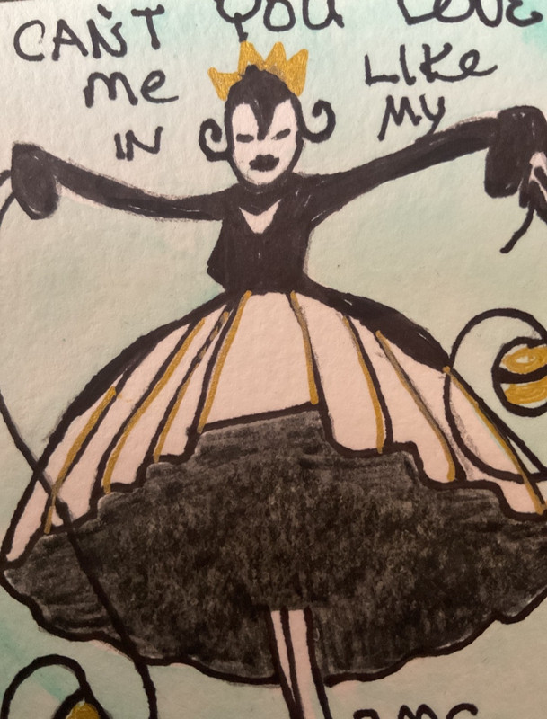 ACEO watercolor art by PJ, art card 2.5 x 3.5: like in my dreams.