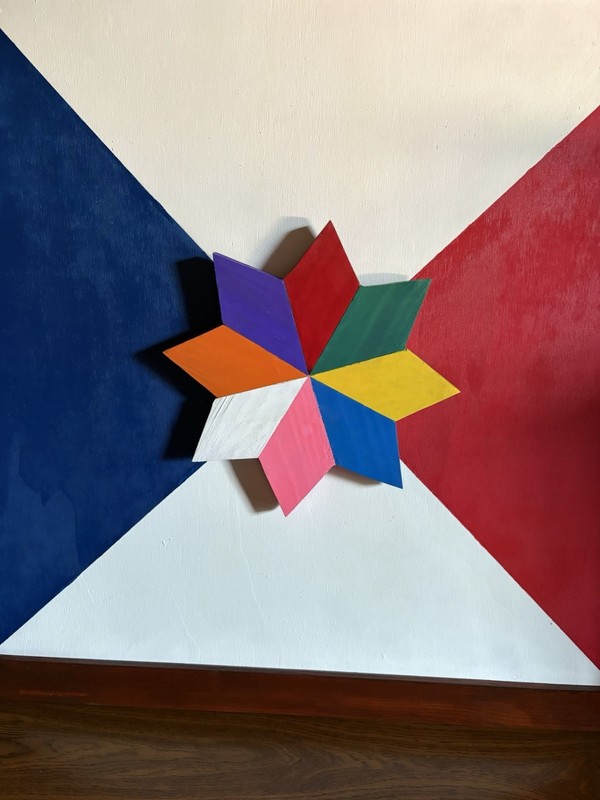 Barn quilt Framed Abstract Star Painting - Medium 24 in, Single Piecebarb gallery