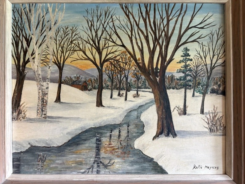 Original Landscape Oil Painting, Signed, Framed, 1956 gallery