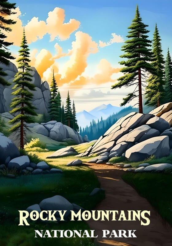 Rocky Mountains National Park art Travel Poster 16×24 Giclee Art Photograph
