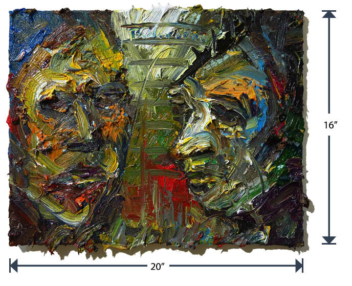 PORTRAIT OIL█PAINTING OUTSIDER IMPRESSIONIST ART█SIGNED ABSTRACT█ORIGINAL UNIQUE
