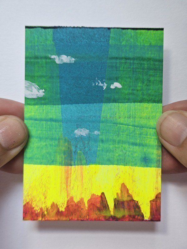 ACEO Quadriptych #5 Original Abstract Scrape Landscape, Jackie T Creates gallery