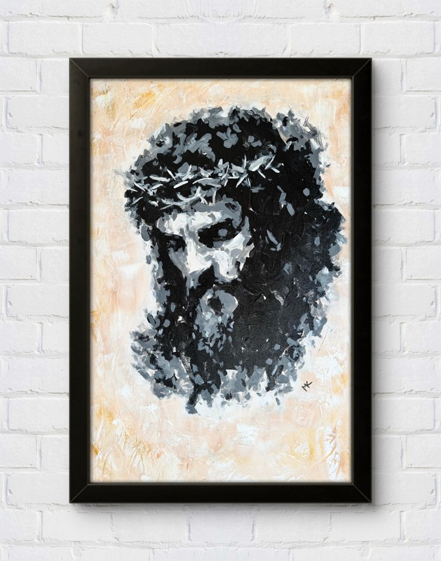 Kempff 16X24 «PEACE» Original Handmade Acrylic Painting of Jesus on Canvas