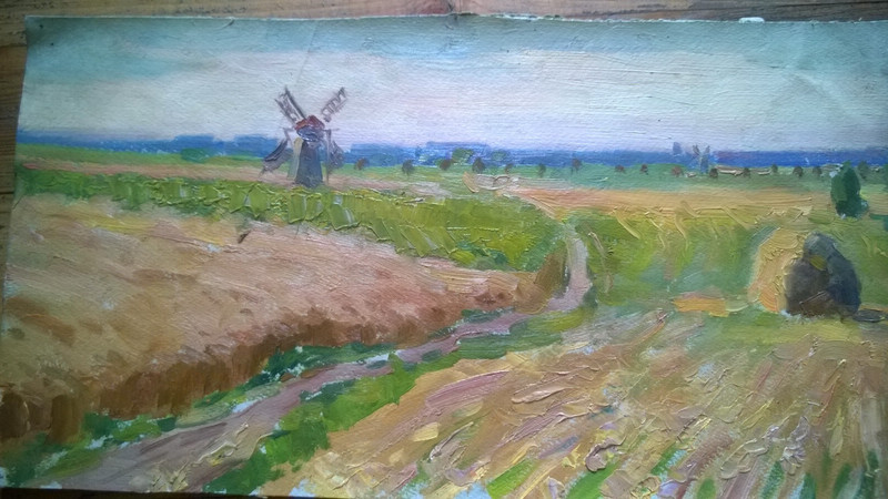 Painting. I. Gorovyi. Ukrainian landscape with a mill. gallery