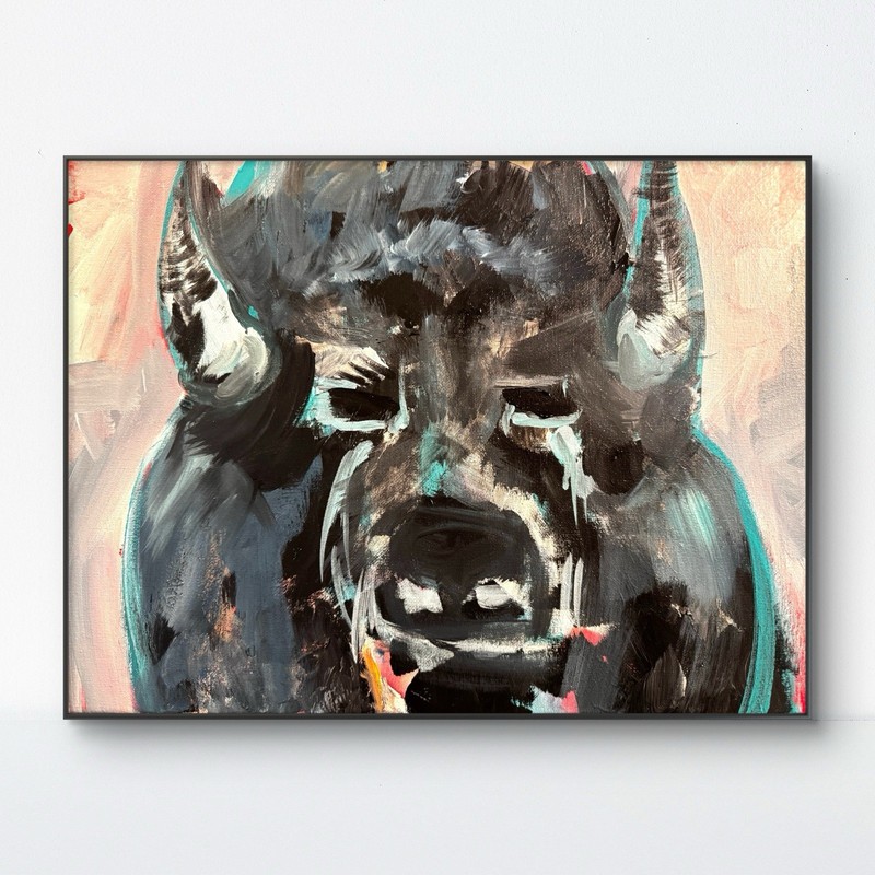 SAMATOWIC Original Abstract Expressionism Buffalo 12×16 Signed Fine Art 573