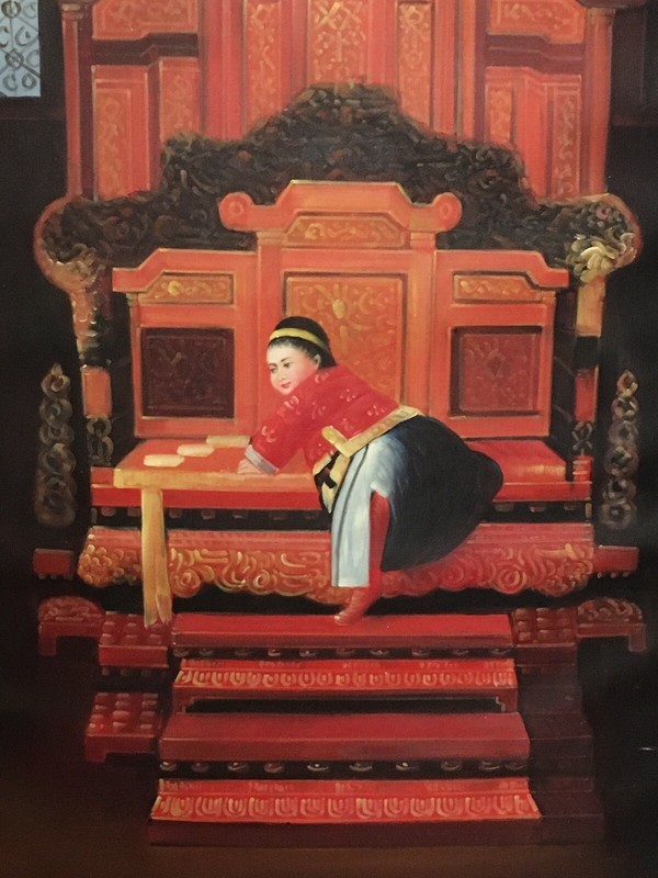 Large Oil on Canvas Painting Little Emperor Ascending the Throne gallery