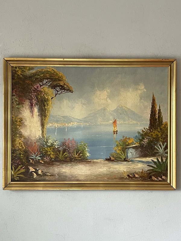 LUIS MORATO GUERRERO ANTIQUE BEACH LANDSCAPE OIL PAINTING OLD VINTAGE MODERN gallery