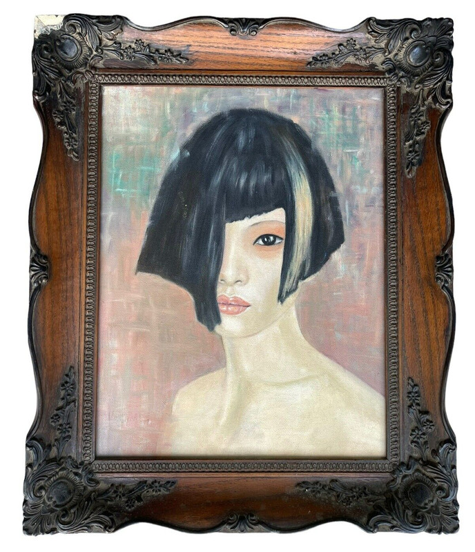 Art Mysterious Painting Original Womans Face Pop Asian Portrait Sexy Fashion