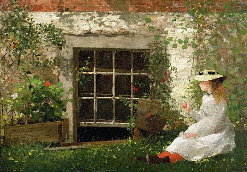 MQ317 Stretched Canvas Frame / Unframed Handmade White Dress Girl Oil Painting
