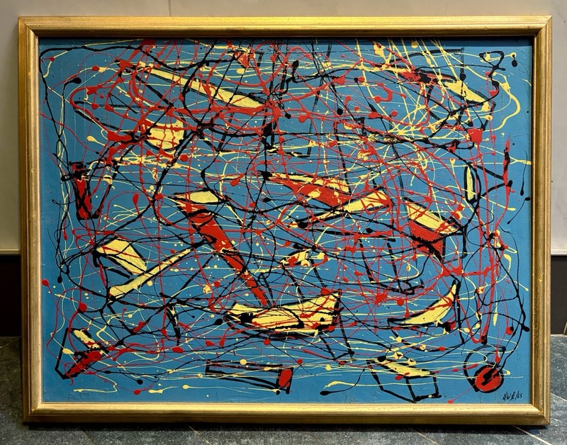 Vintage New York School Abstract Expressionist Oil Painting -David Campbell 1965