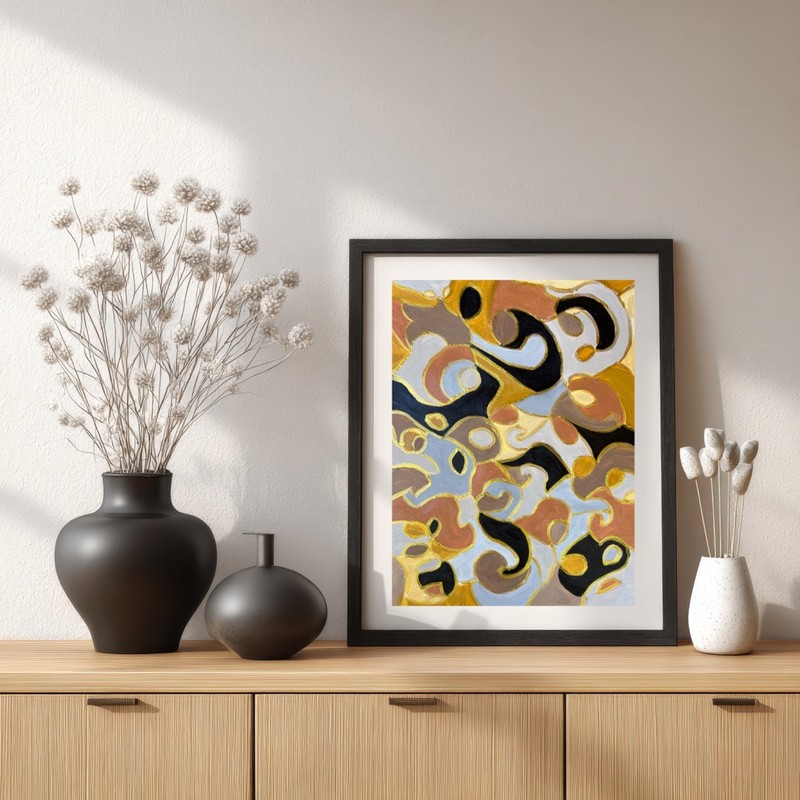 Painting Original Abstract Colorful Art Matted 11×14 Modern Acrylic Jimarieart