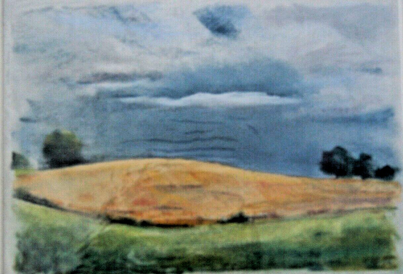 FRANZ EHMKE*1928 -2018 DDR Painter Field Landscape during Thunderstorm in Lübars