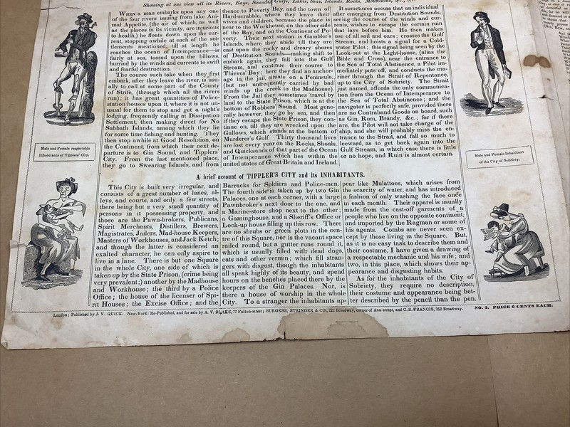 J.V. Quick New York The Drunkards Coat Of Arms Broadside 1850’s RARE!!! gallery
