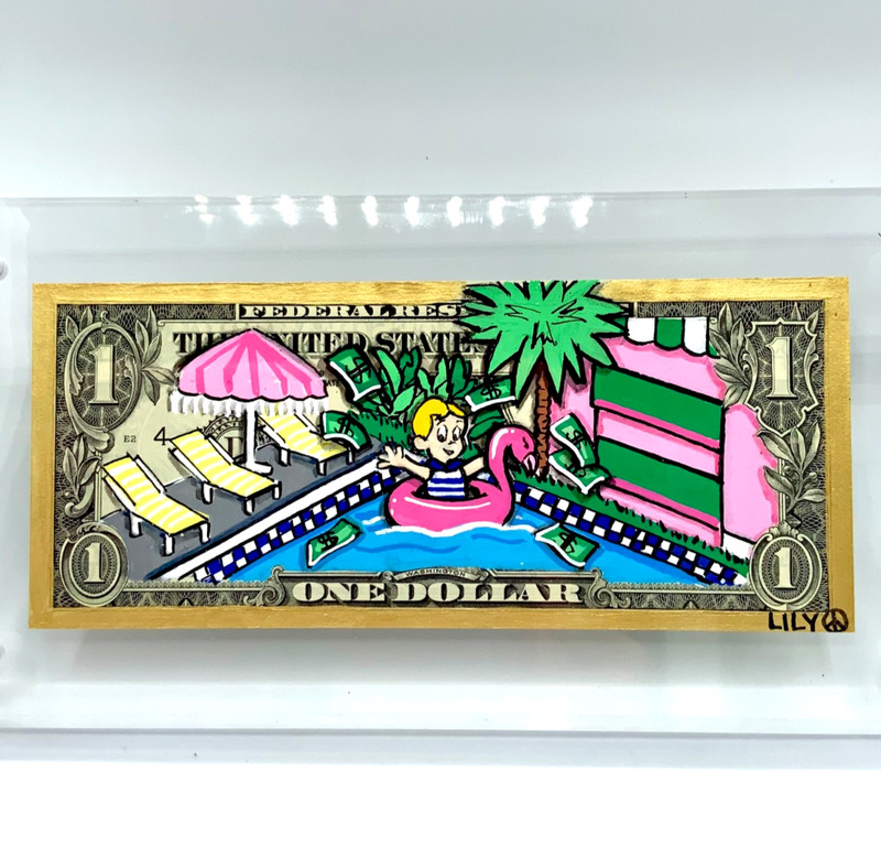 Mr Monopoly Art Beverly Hills Luxury Decor Real Dollar Bill Money Art Collector gallery
