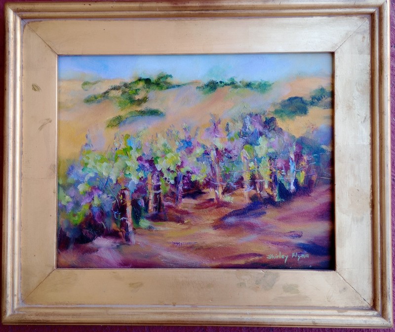 Genuine Oil Painting by Shirley Flynn with Signature Handwriting & Business Card