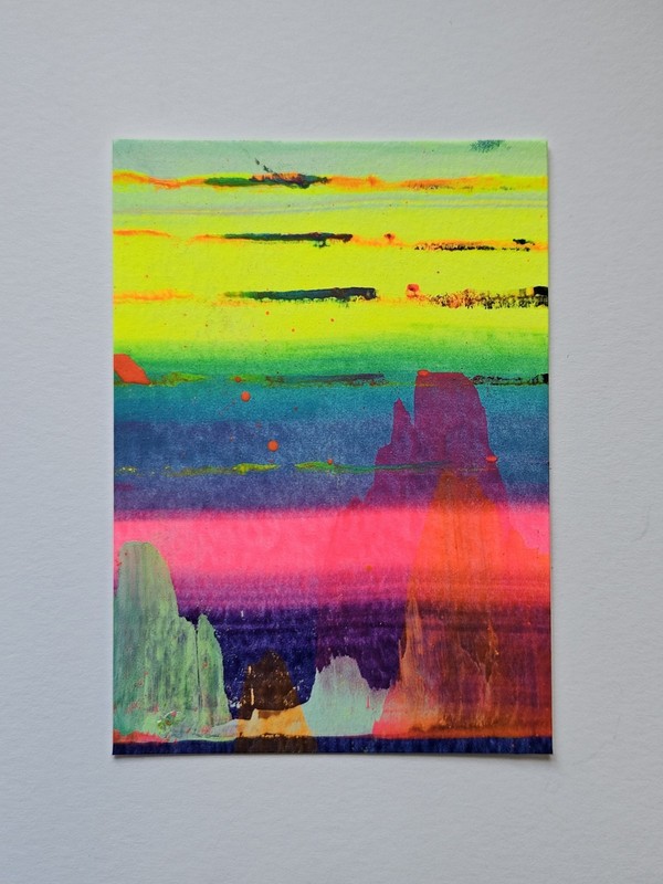 ACEO Original Loosies #58 Jackie T Creates Acrylic Abstract Landscape
