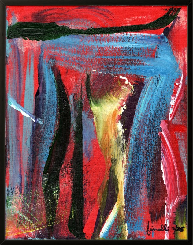 FINELLI ORIGINAL Acryllic Painting High Art Modern Collectible 11×14 COA G8P