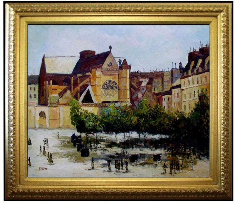 Framed Hand Painted Oil Painting Rep Monet Saint-Germain l’Auxerrois 20x24in