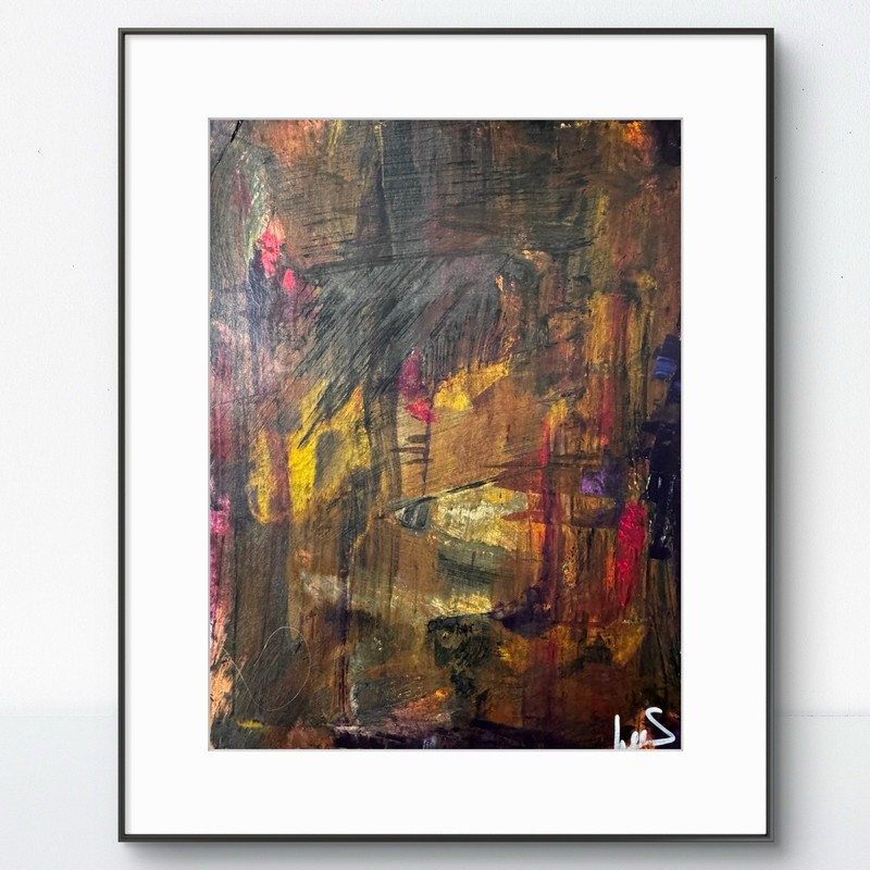Original Abstract Expressionism 9×12 Cave Dwelling Handmade Signed Fine Art