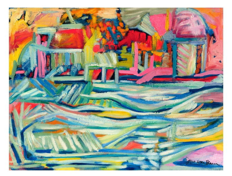 MULTI-COLOR Wall Art Print «Waterfront» 11 X 14 UNFRAMED NEW Giclee – JH Brown