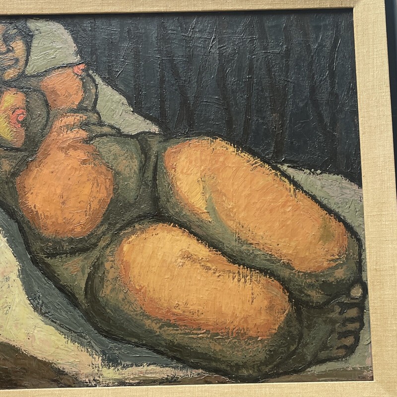 Vintage Painting Cubism Woman Women Modernism Expressionism Oil Juana Elena Diz gallery