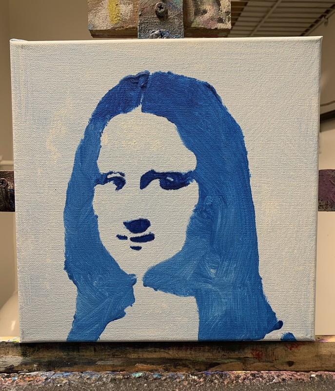 Original Pop Art Signed Mona Lisa Graffiti Style Figure Painting Decor Canvas gallery