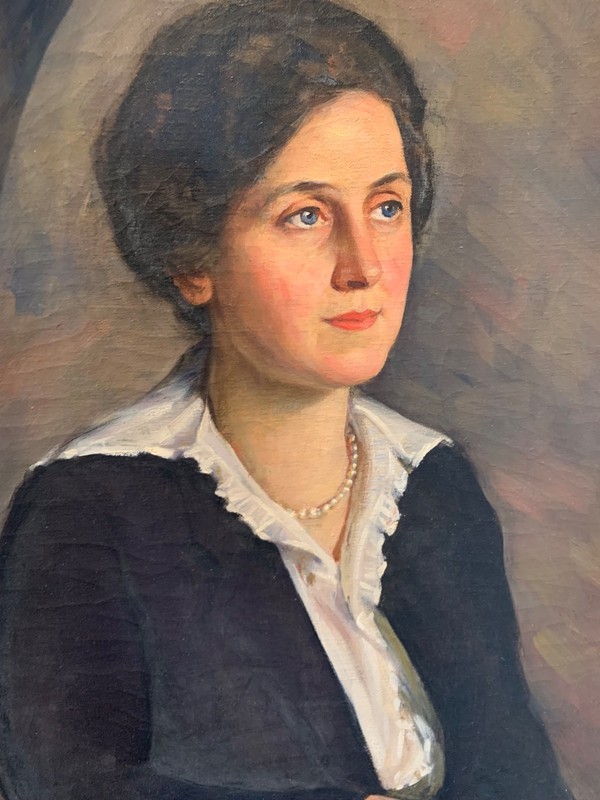 Harry Farlow (1882-1956) Portrait of a Woman Impressionist Oil Painting c