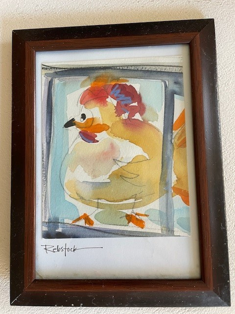 Marsha Rebstock Original Watercolor Art 4/12 X 6/12 Frame 6 X 8