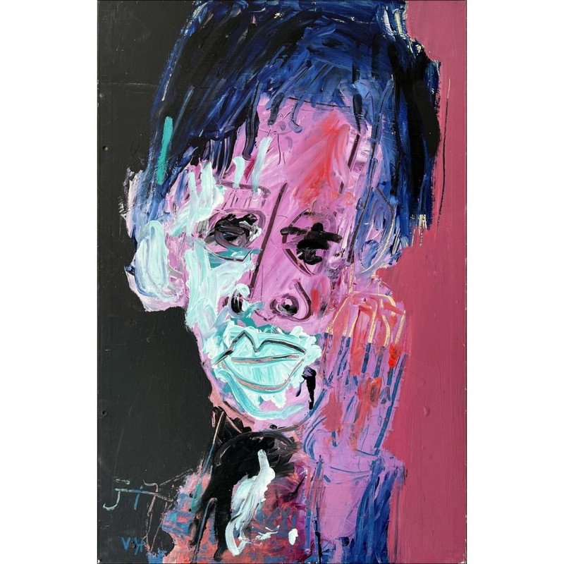 HASCH Victor – Original acrylic painting «Jean Michel Basquiat» 77x50cm
