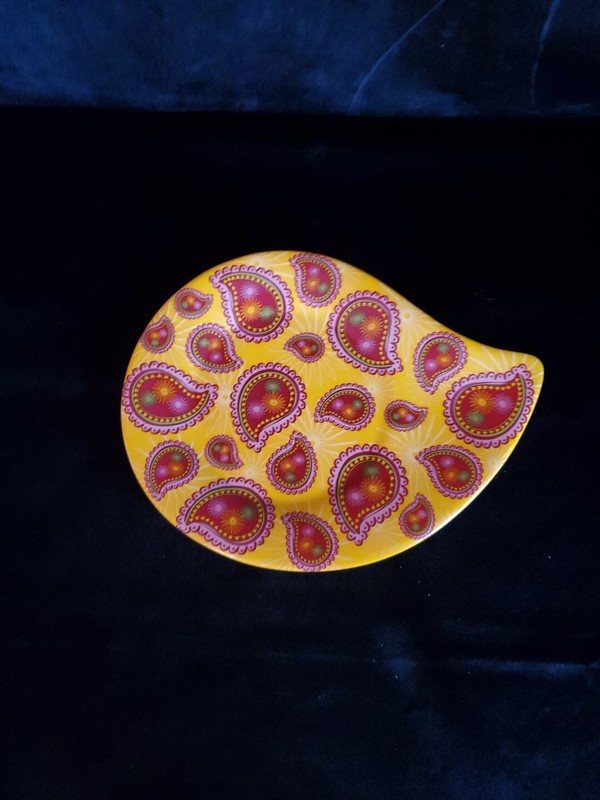 PartyLite Vibrant Pasley Print Trinket / Presentation Foyer Table Plate. #139