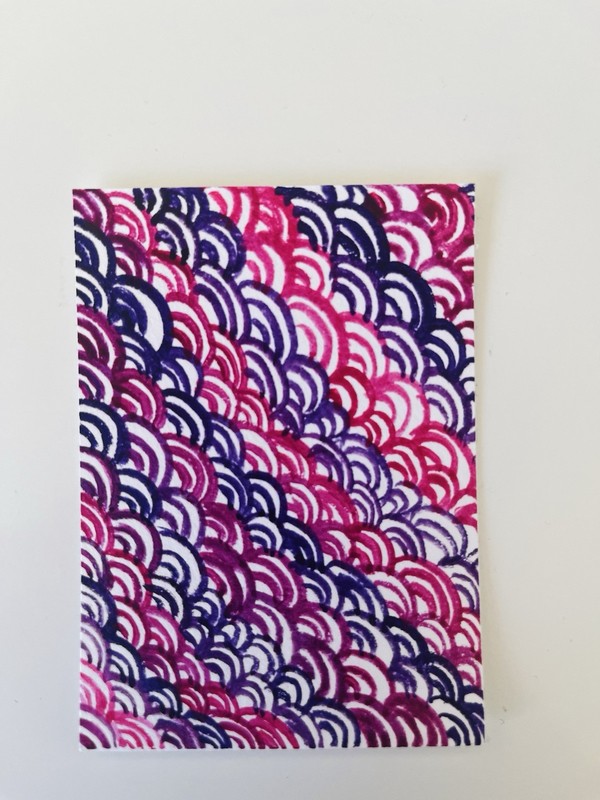 Original watercolor ACEO: Berry curves - Abstract pattern by OnceAgainColor gallery