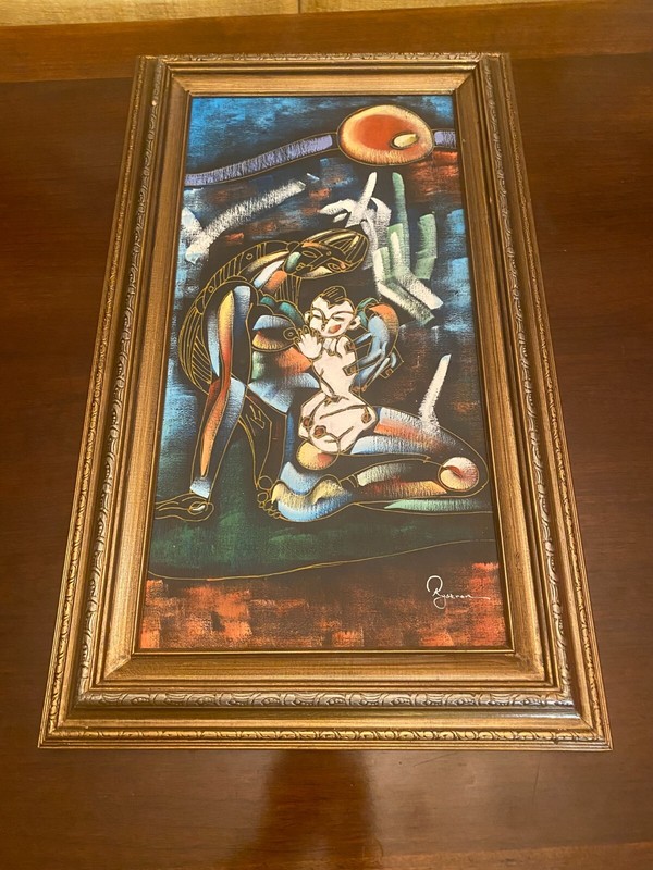 Ian Rystron original acrylic on canvas ( 17x30in.)framed/ (image 12x24in) gallery