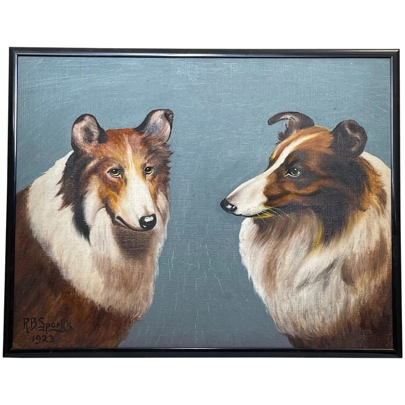 Oil Painting Portrait Scottish Rough Collie Dogs Follower Benedict Angell Hyland