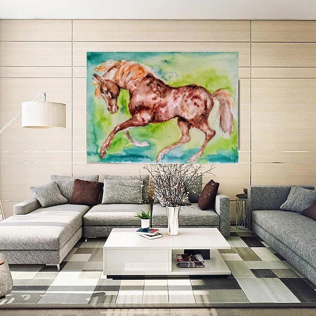 Equestrian horse running art,Original watercolor painting,equine equestrian gallery