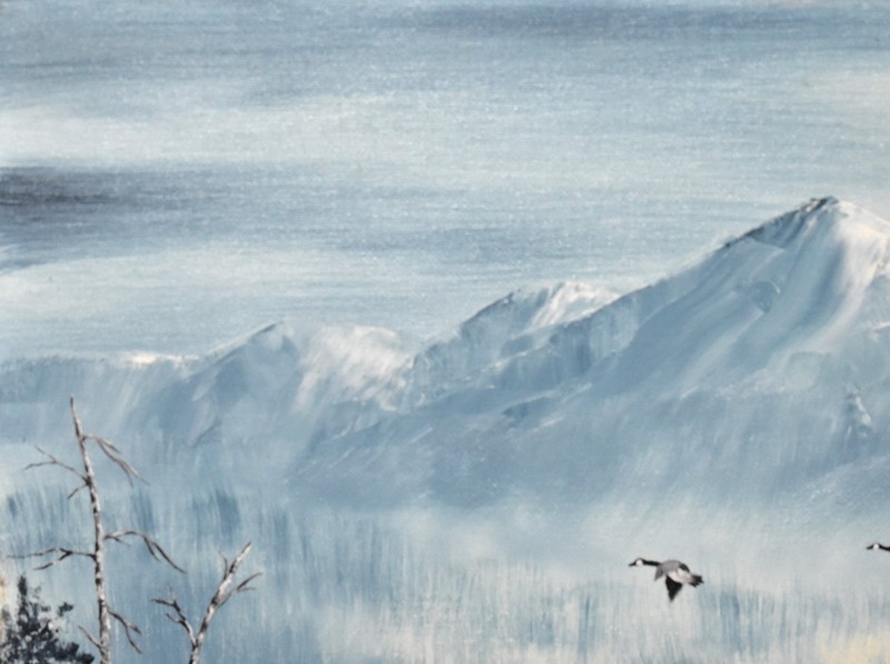 Shirley A. Jackson "Snow And Ice" Original Oil Painting 18" X 14" Frozen Lake gallery