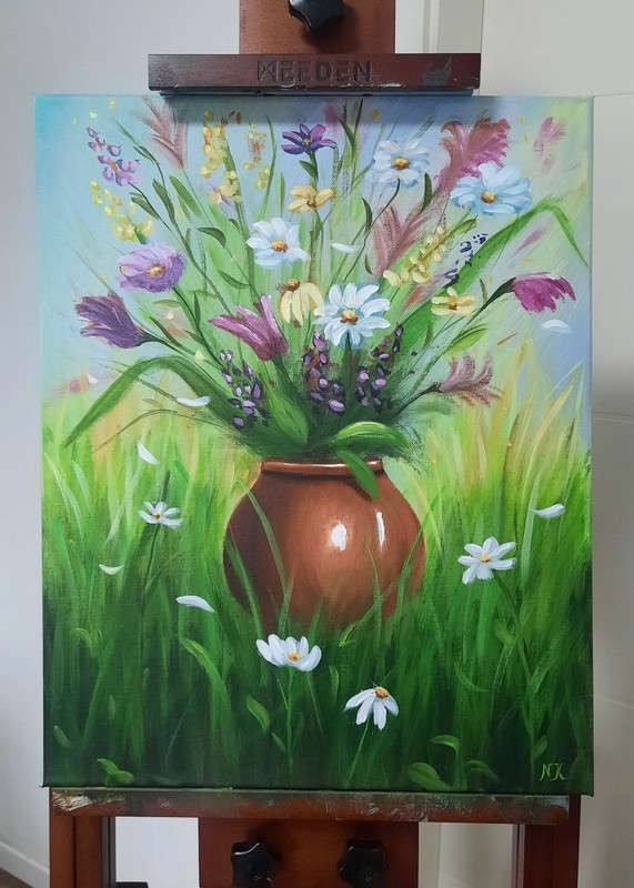 Painting Flowers In Vase Original Hand Painting Wall Decor Still Life Modern Art