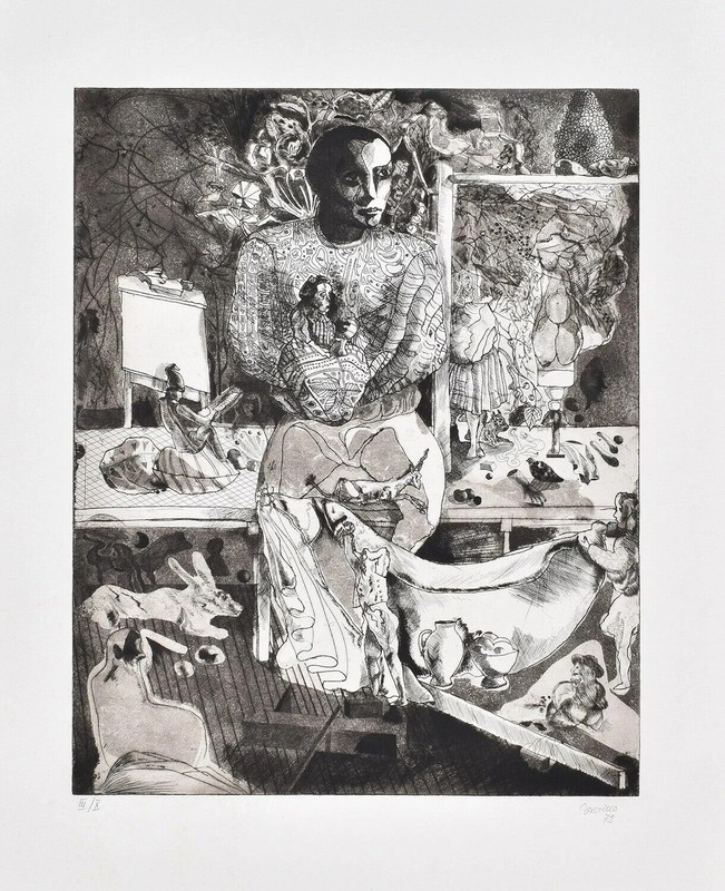 Jorge Castillo Aquatint Etching «In the World of Garcia Lorca» Hand Signed COA