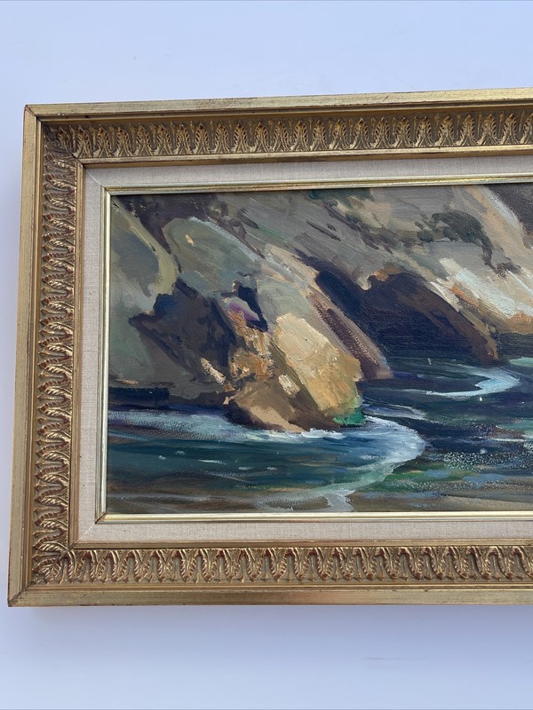 FREDERICK BECKER ANTIQUE LANDSCAPE PAINTING AMERICAN PLEIN AIR COASTAL BEACH gallery