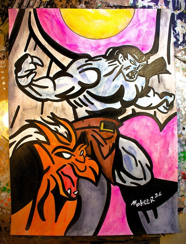 Goliath Gargoyles Original Art – Animation Cartoon «Awakening» 11×15 watercolor