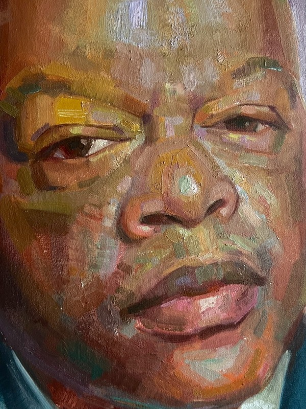 JOHN LEWIS Civil Rights African American History Original Oil Portrait Signed gallery
