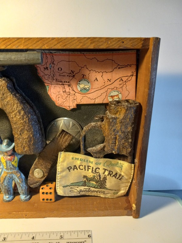 Vintage Folk Art Cigar Shadow Box Scene Art One Of A Kind gallery