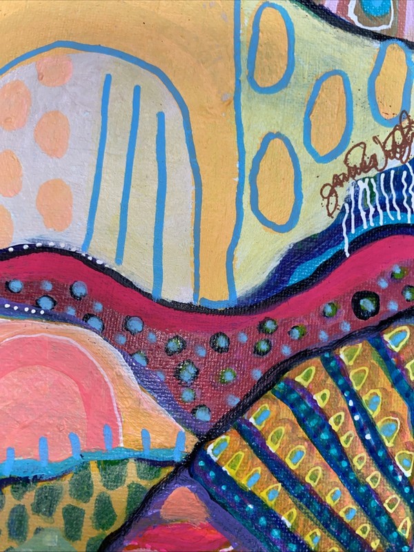 Jazz Cat Abstract, Colorful, Original Hand Made Acrylic Painting, 16x20 Canvas. gallery