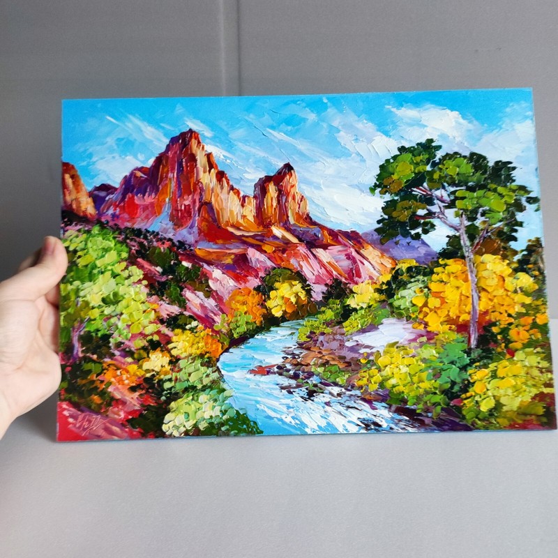 Original oil painting Grand Canyon Utah Zion National Park Landscape 10*14 inch gallery