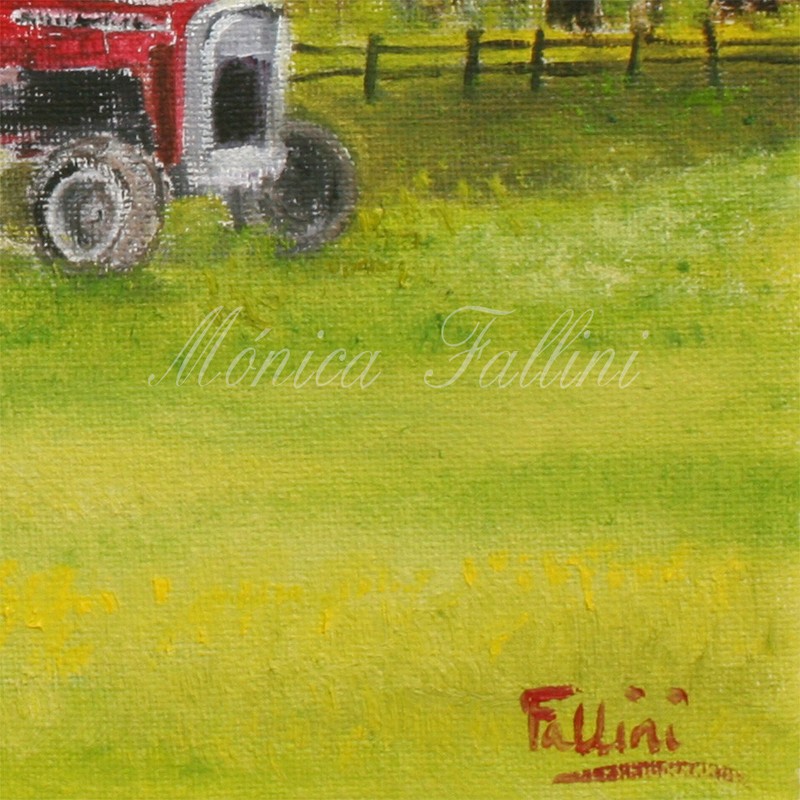 Texas country tractor painting 8 x 10 inches art collectors by artist Fallini gallery